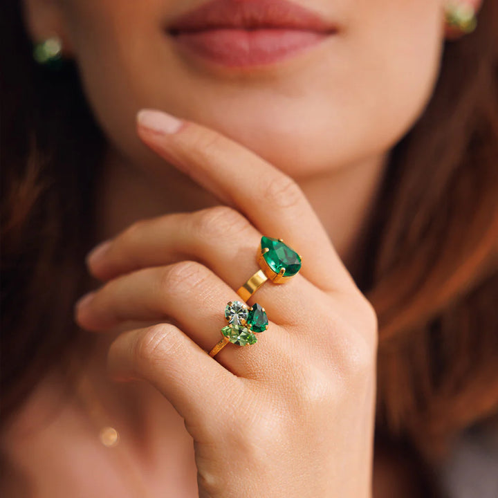 Ana Ring Gold Majestic Green Combo