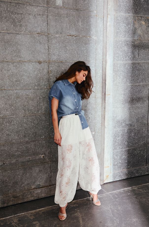 Bella Lace Harem Pant Off-White
