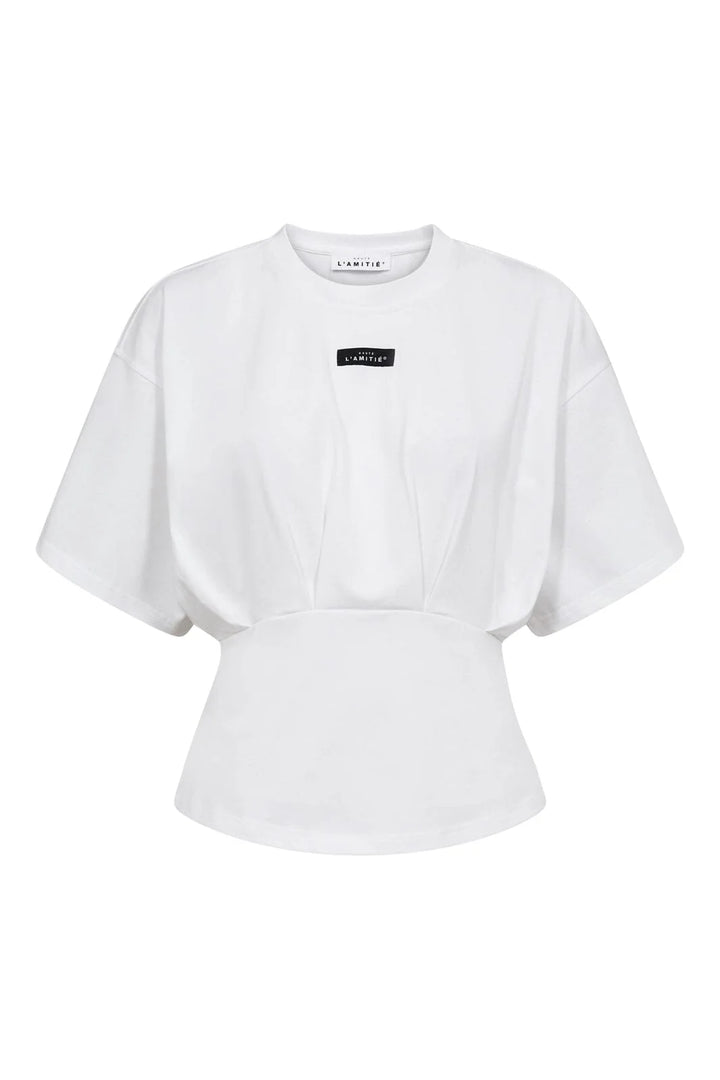 Romie Pleat Tee White