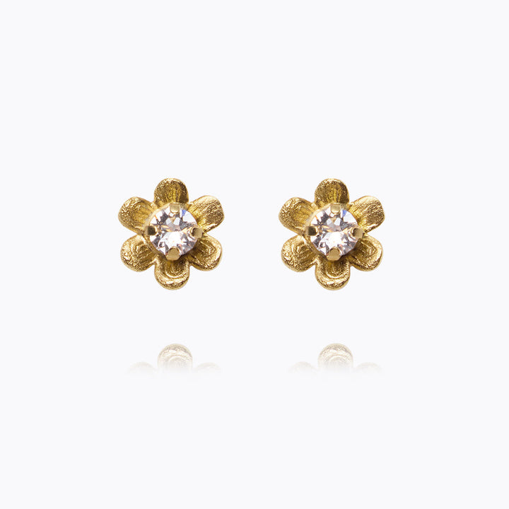 Juni Stud Earrings Gold Crystal