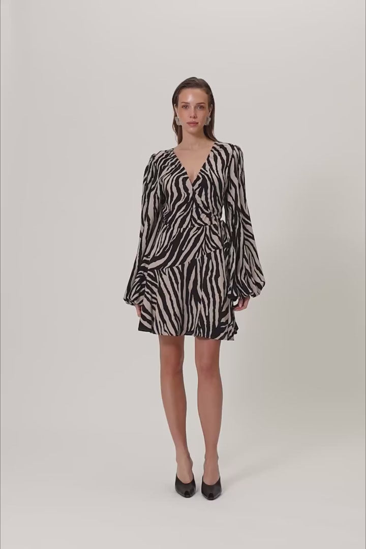 Portofino Mini Dress Brown Zebra
