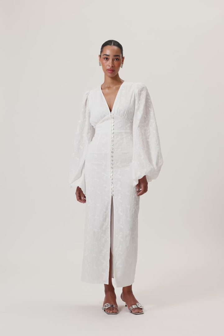 Positano Dress White Embroidery
