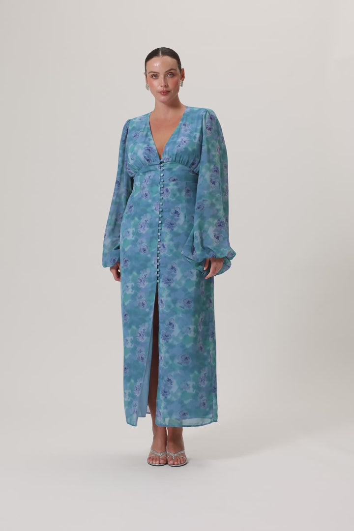 Positano Maxi Dress Dusty Blue