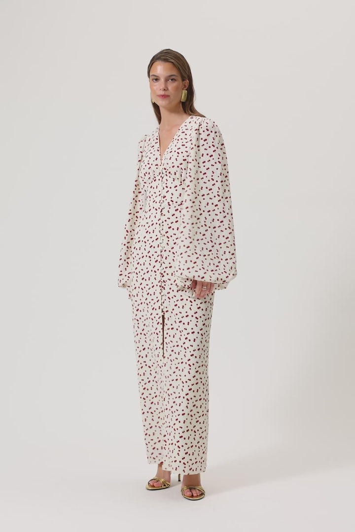 Positano Maxi Dress White Cherry
