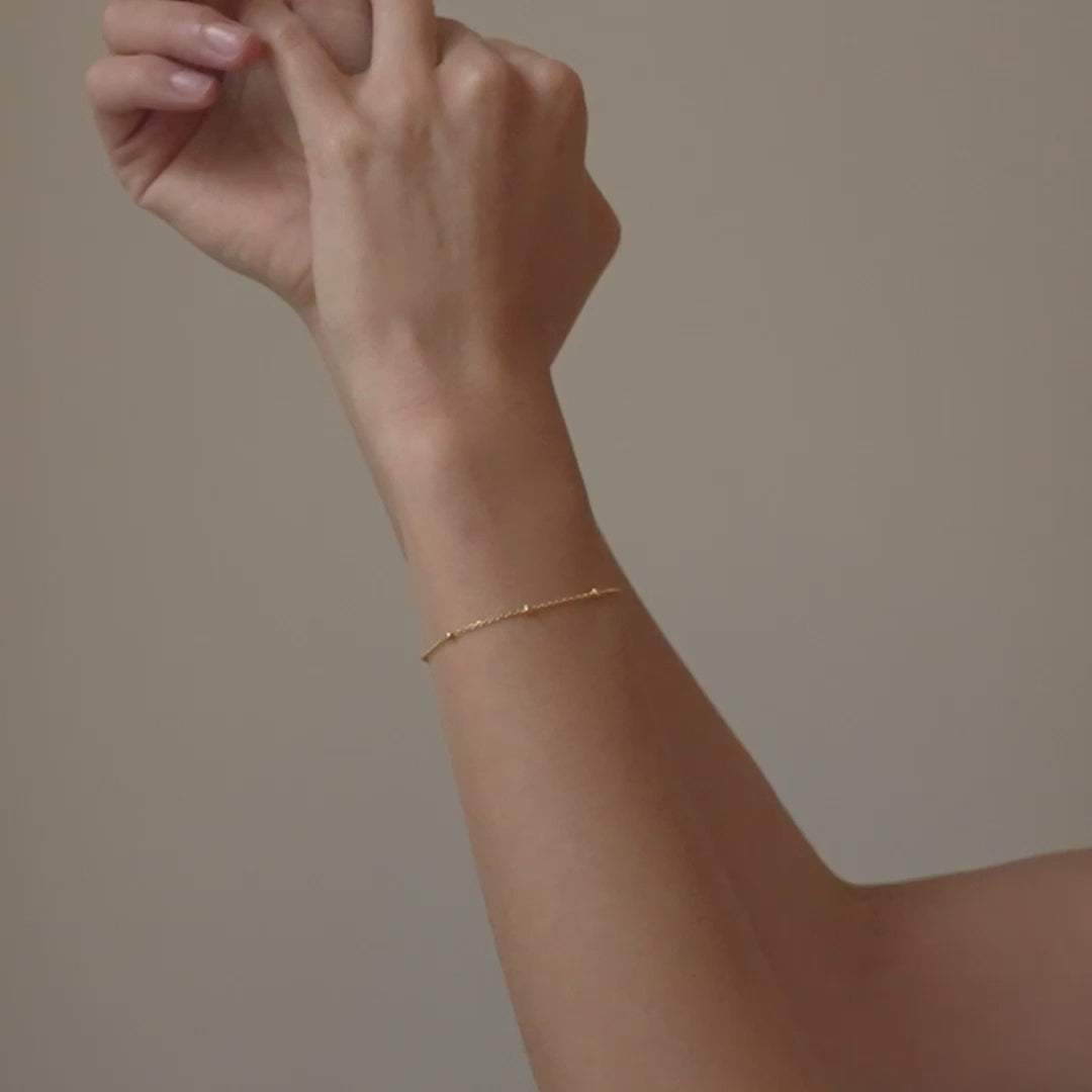 Beaded Chain Bracelet Gold