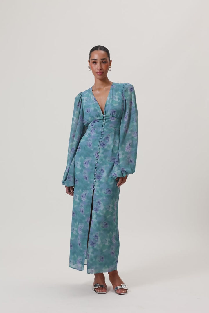 Positano Maxi Dress Dusty Blue