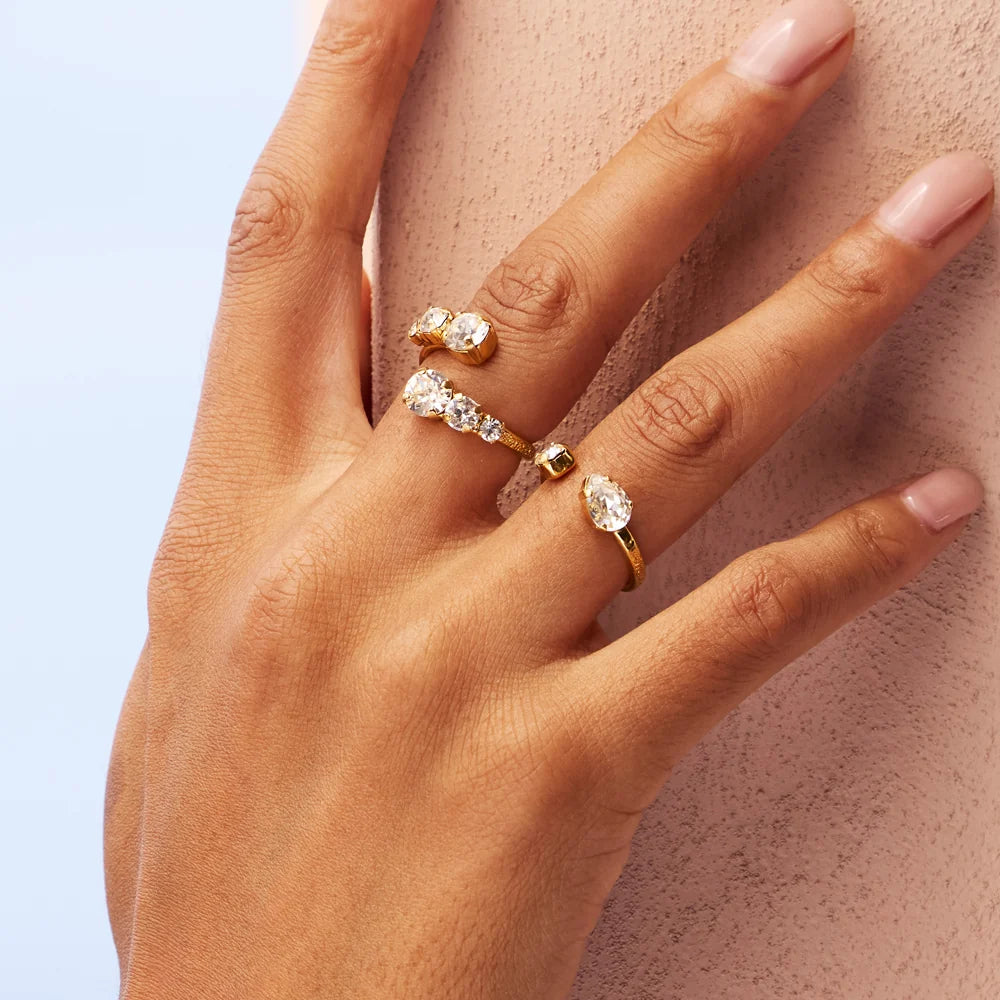 Amelia Ring Gold Crystal