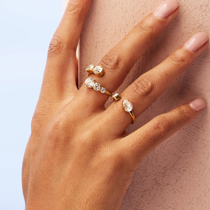 Amelia Ring Gold Crystal