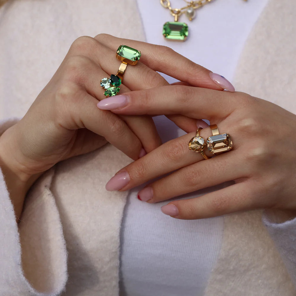 Ana Ring Gold Majestic Green Combo