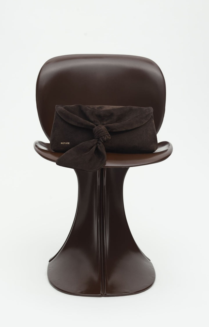 Suede Knot Scarf Bag Chocolate Torte