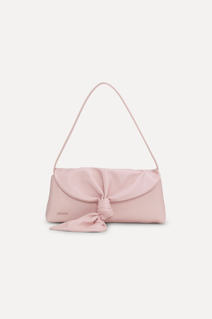 Leather Knot Scarf Bag Chalk Pink