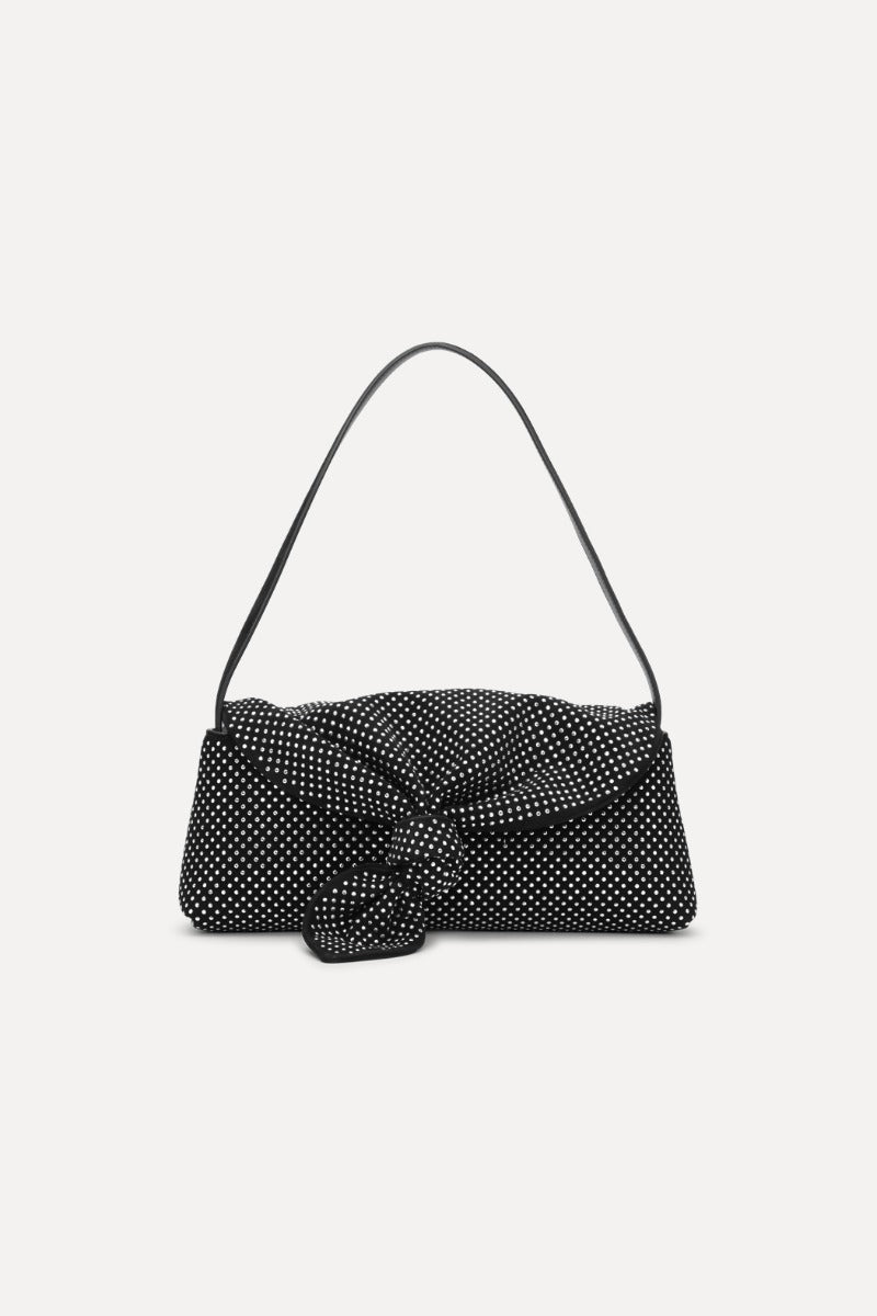 Rhinestone Knot Scarf Bag Black