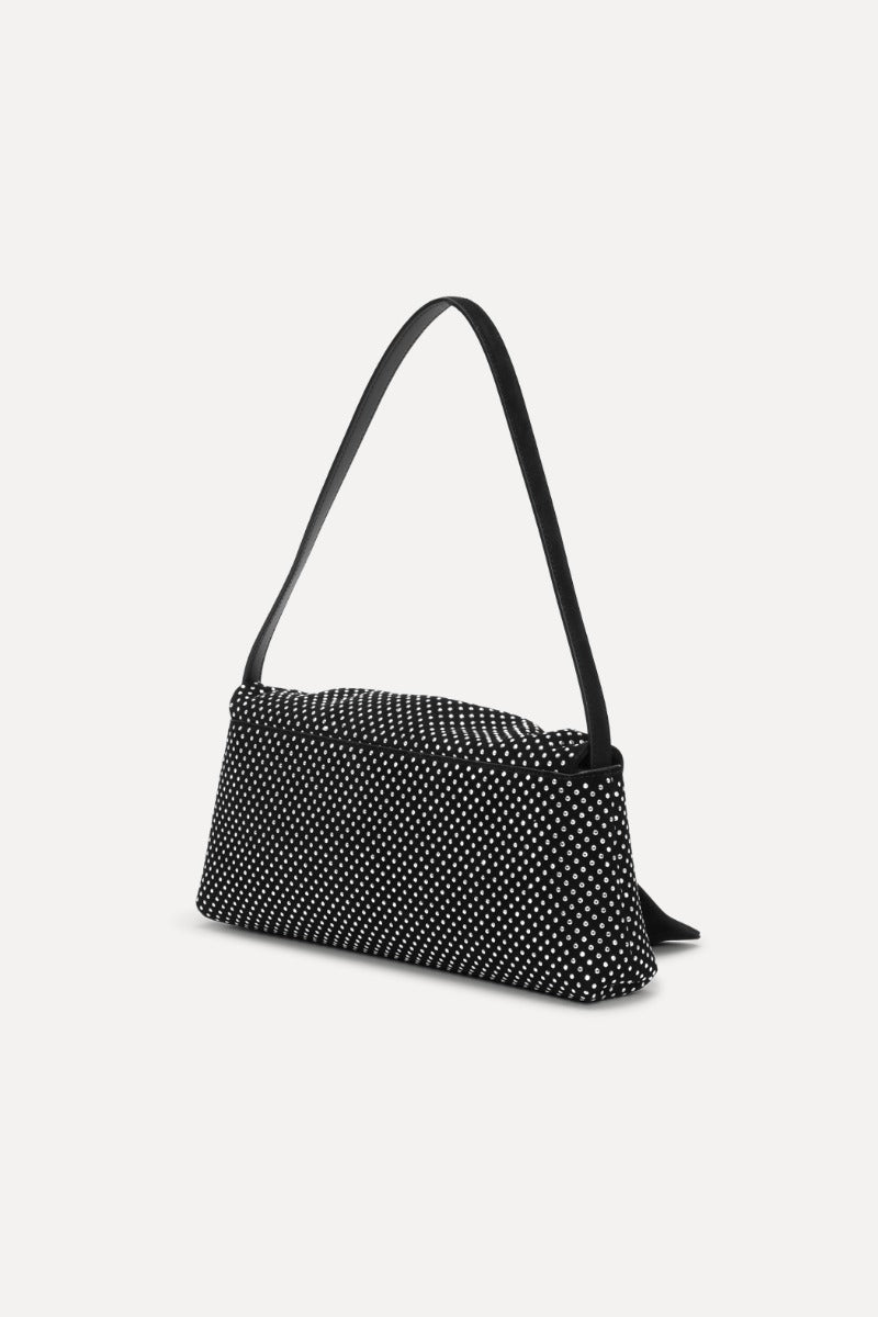 Rhinestone Knot Scarf Bag Black