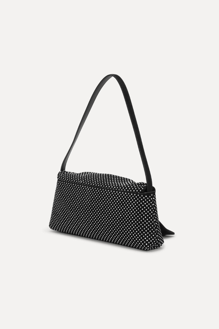Rhinestone Knot Scarf Bag Black