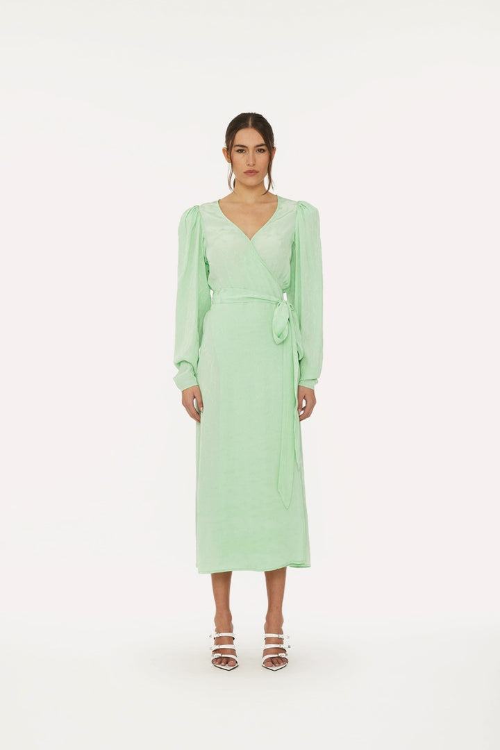 Jacquard Midi Dress Grayed Jade