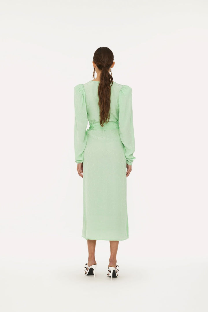 Jacquard Midi Dress Grayed Jade