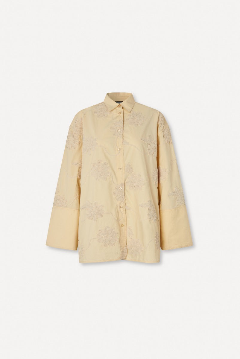 Flower Oversized Shirt Italian Straw