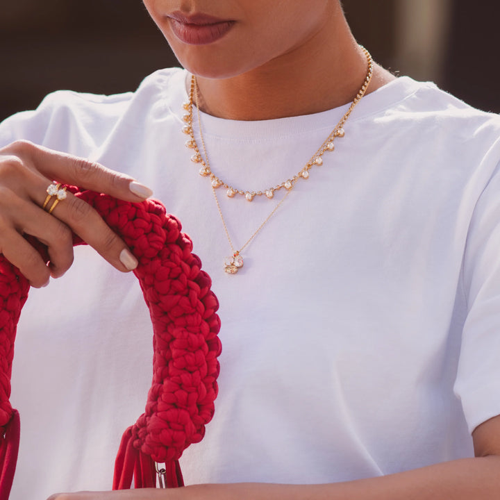 Lily Necklace Gold Pearl