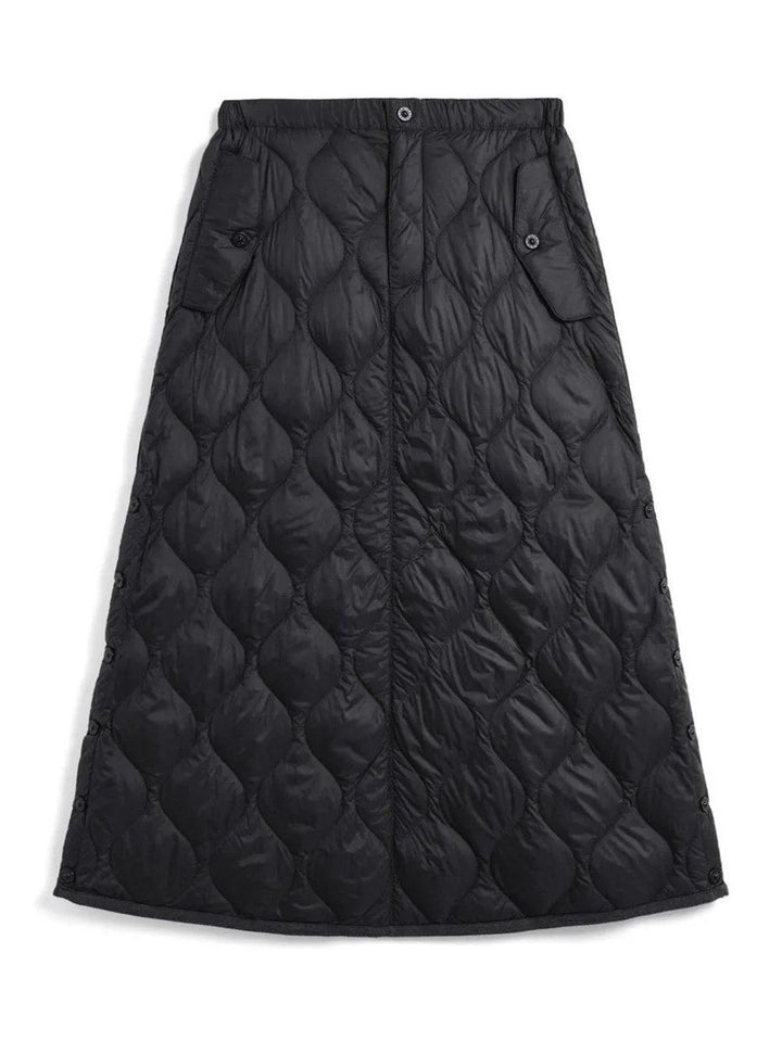 Military Snap Button Down Skirt Black