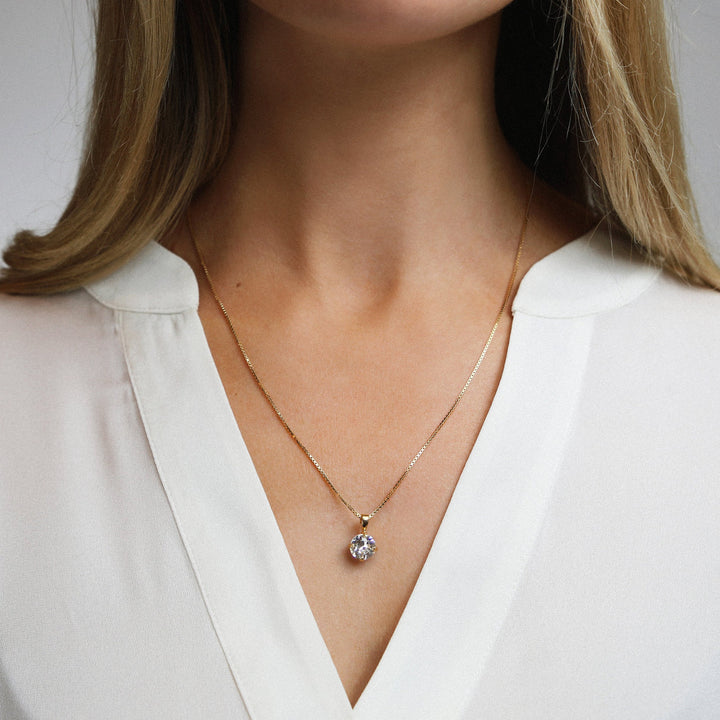 Classic Petite Necklace Gold Crystal
