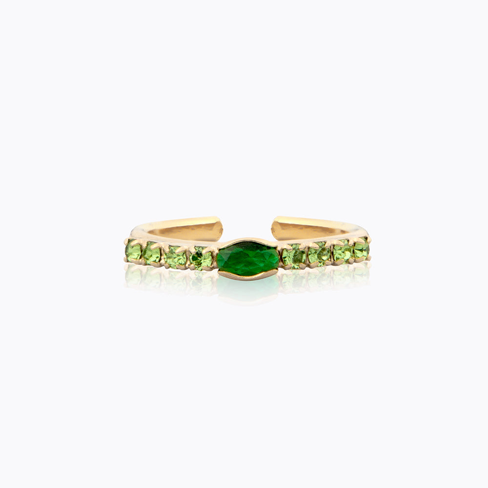 Tracy Ring Gold Fern Green