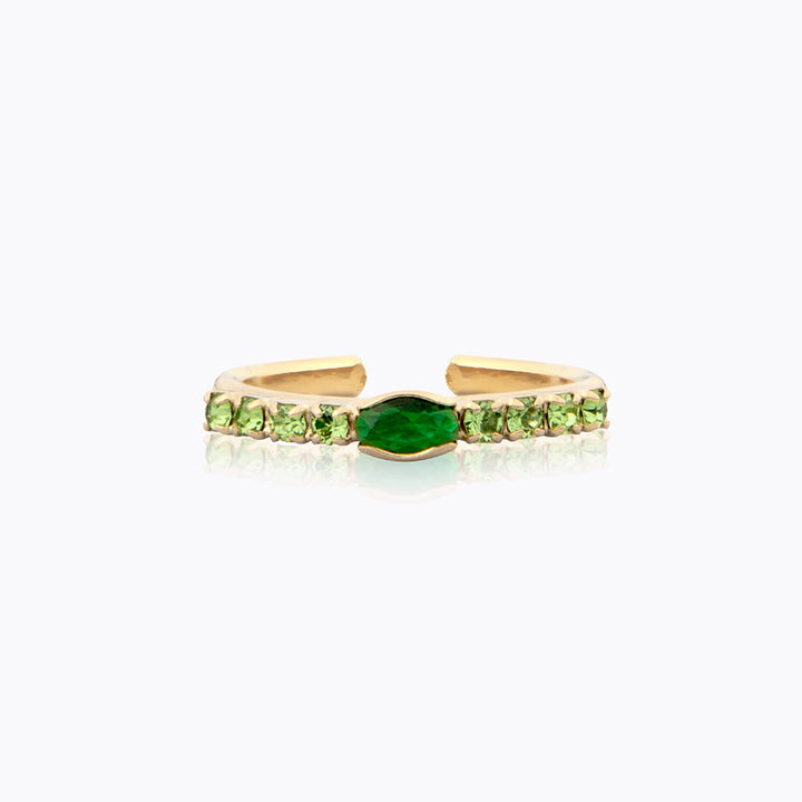 Tracy Ring Gold Fern Green