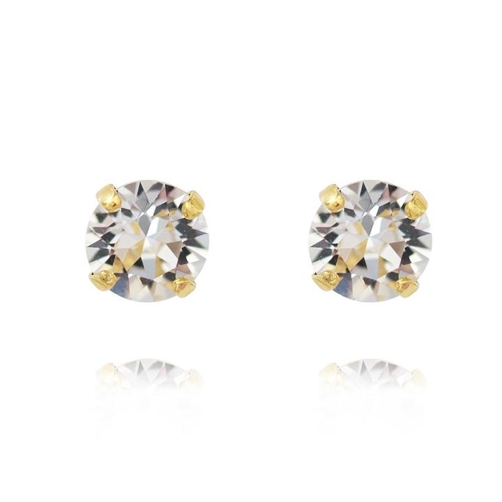 Classic Stud Earrings Gold Crystal