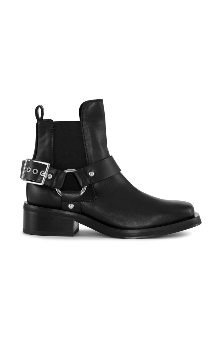 Biker Low Cut Chelsea Boot Black