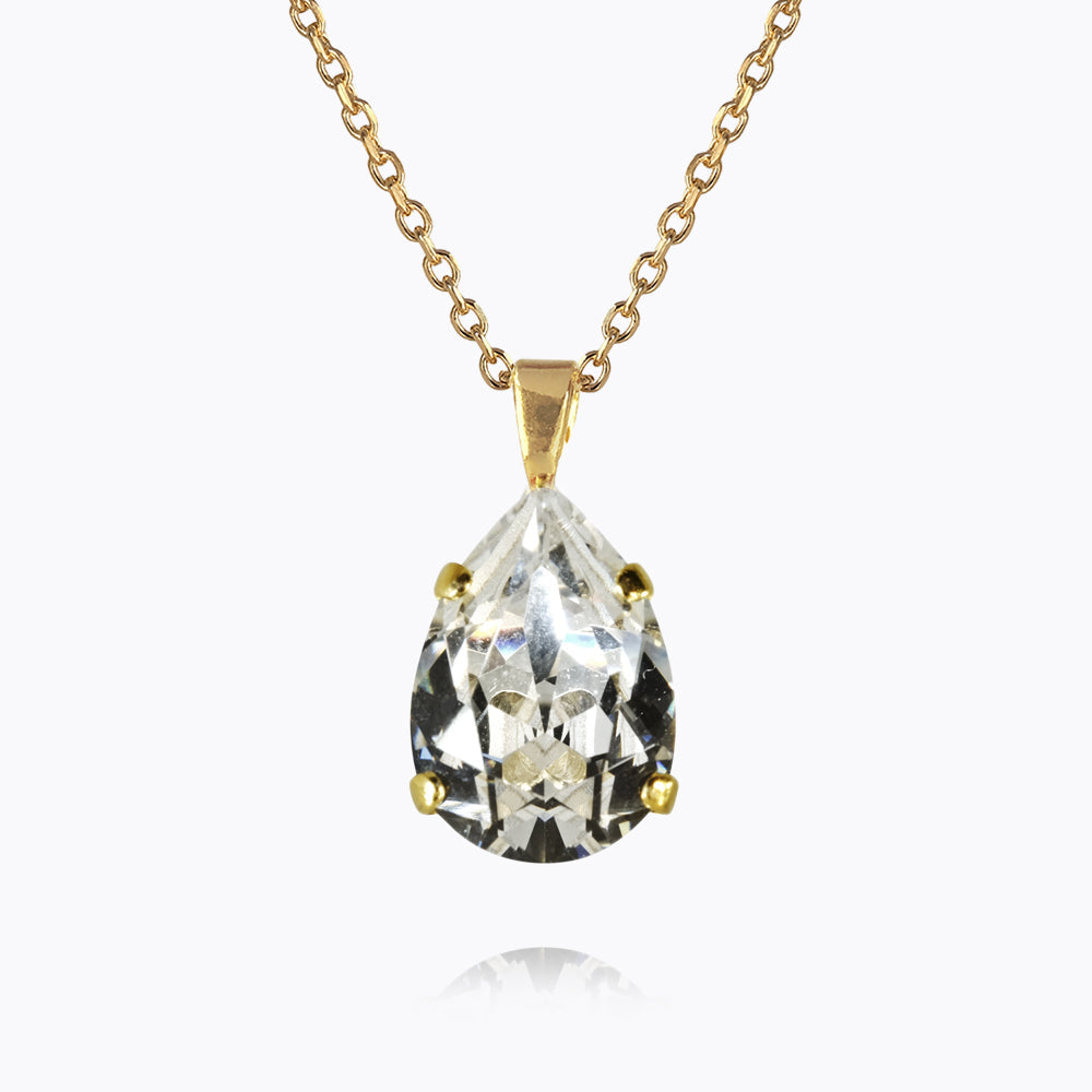 Mini Drop Necklace Gold Crystal