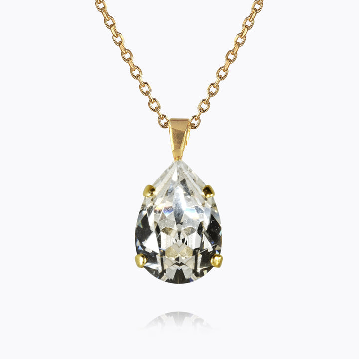 Mini Drop Necklace Gold Crystal