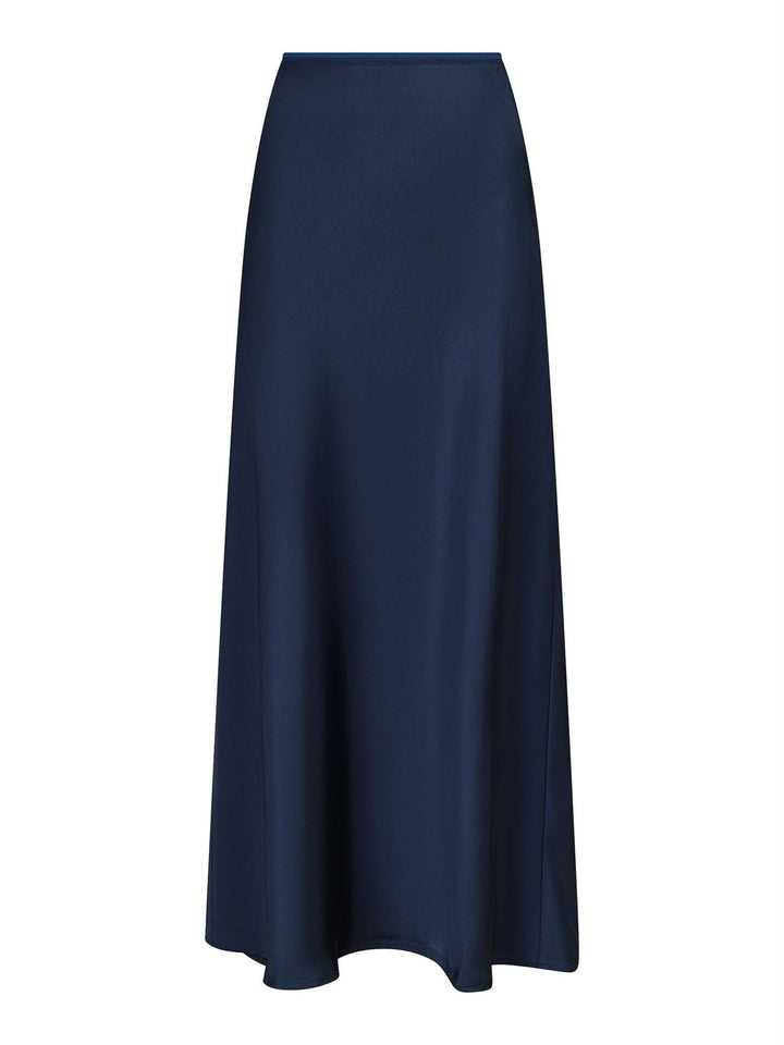 Vicky Heavy Sateen Skirt Midnight Blue