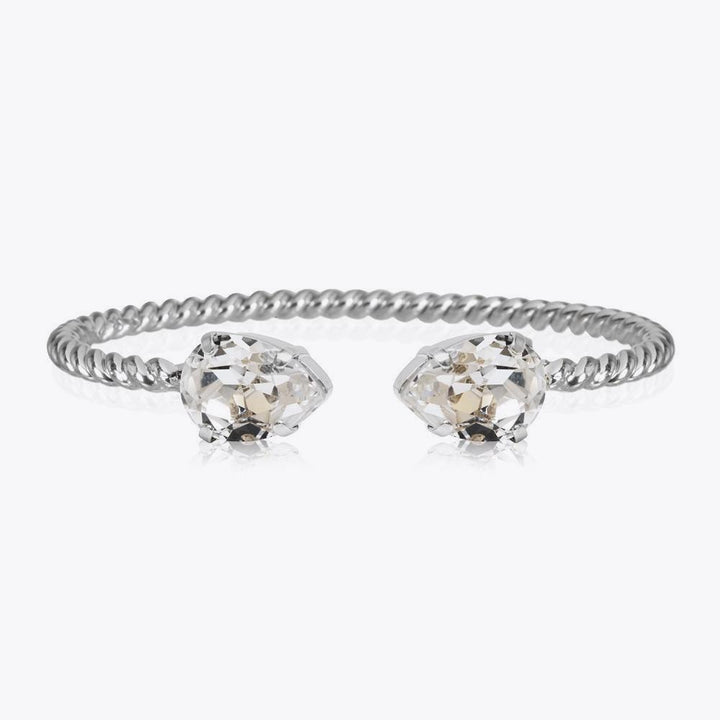 Mini Drop Bracelet Rhodium Crystal