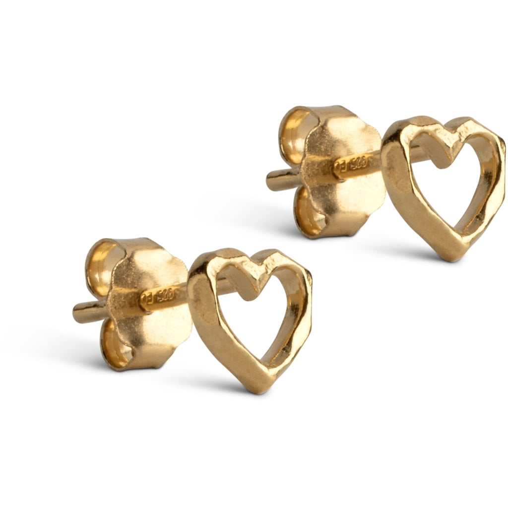 Organic heart Studs Gold