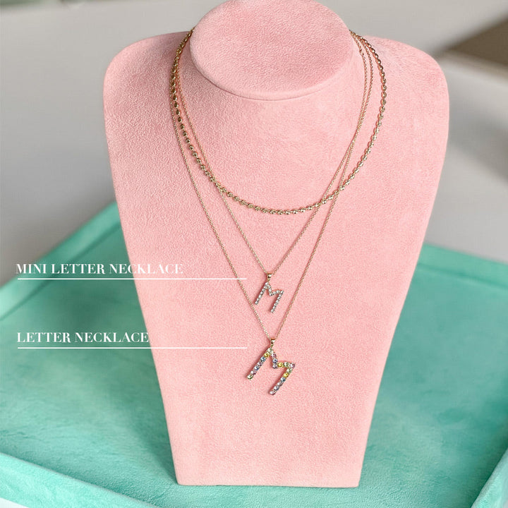 Mini Letter Necklace Gold