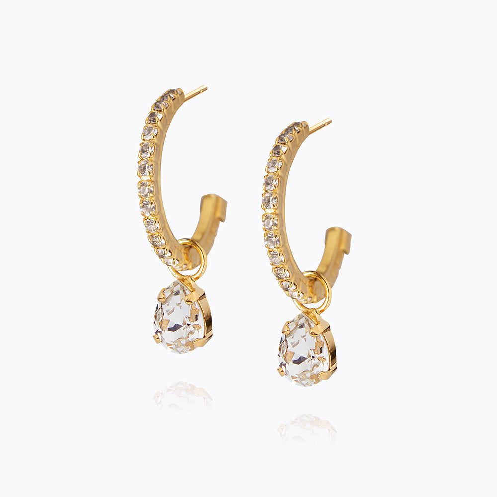 Tracy Loop Earrings Gold Crystal