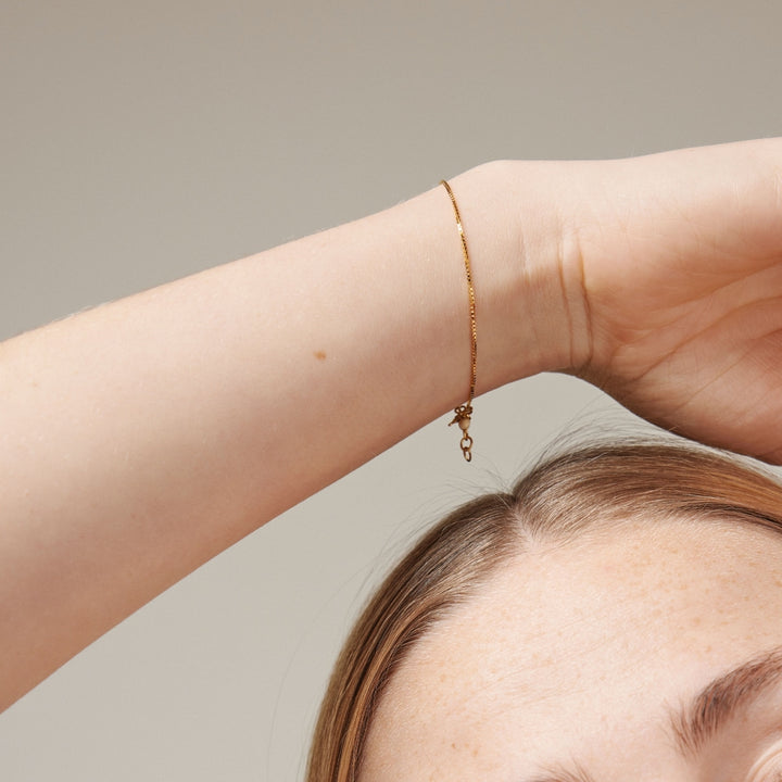 Box Chain 0,8 mm Bracelet Gold