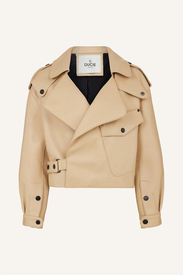 Simi Leather Jacket Beige