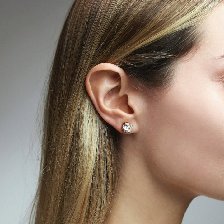 Classic Stud Earrings Rhodium Crystal